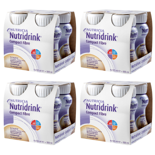 Набор белковое питание с ПВ 4 уп Нутридринк Компакт Протеин Кофе 125г N4 со скидкой 20%