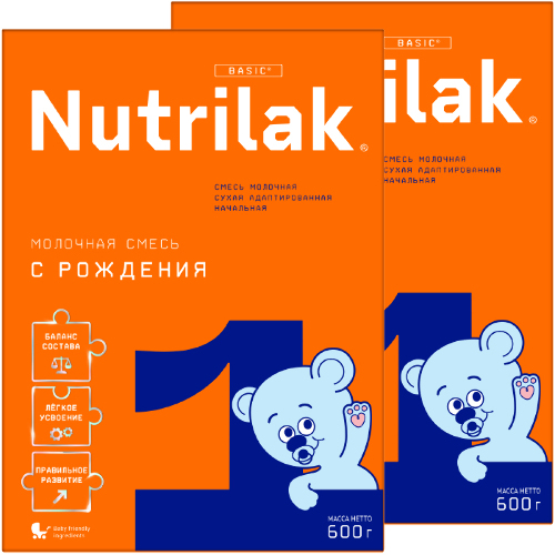 Набор из 2х уп. NUTRILAK 1 СМЕСЬ СУХ МОЛОЧНАЯ АДАПТИР 600,0 по спец.цене