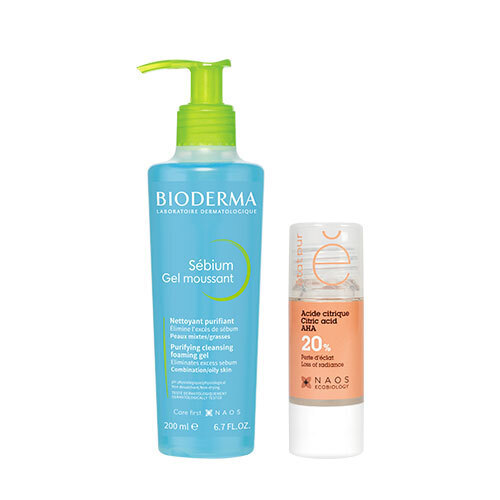 Набор Bioderma Sebium Очищающий гель 200 мл + Etat Pur Сыворотка с лимонной кислотой 20% 15 мл