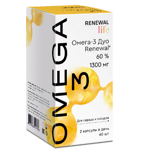 Омега-3 Дуо renewal 60 шт. капсулы массой 1300 мг