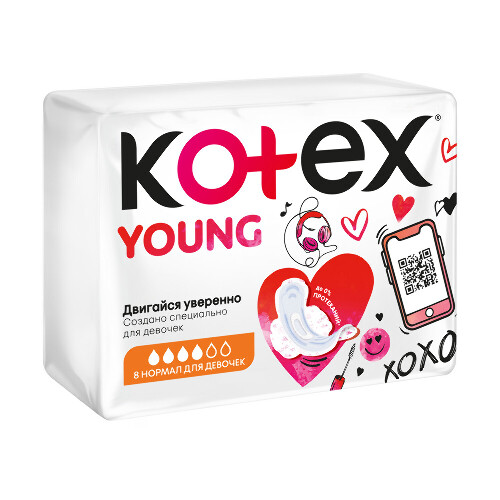 Kotex young прокладки normal для девочек 8 шт.