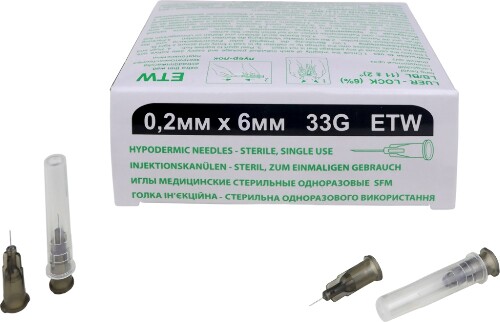 Иглы медицинские стерильные одноразовые sfm 33g 0,2 ммх6 мм etw 50 шт.