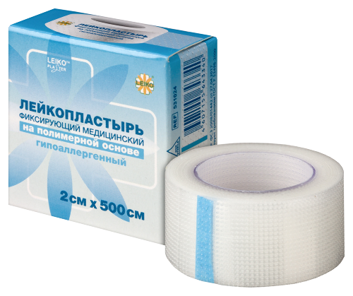 Лейкопластырь leiko (лейко) фиксирующий медицинский на полимерной основе гипоаллергенный 2х500 см