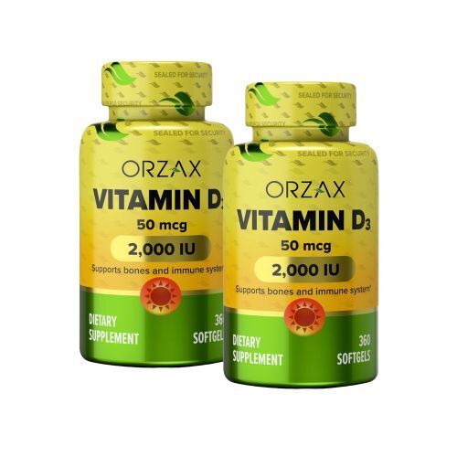 НАБОР ИЗ 2 УП. ОРЗАКС ВИТАМИН D3 2000 МЕ 360 КАПС.