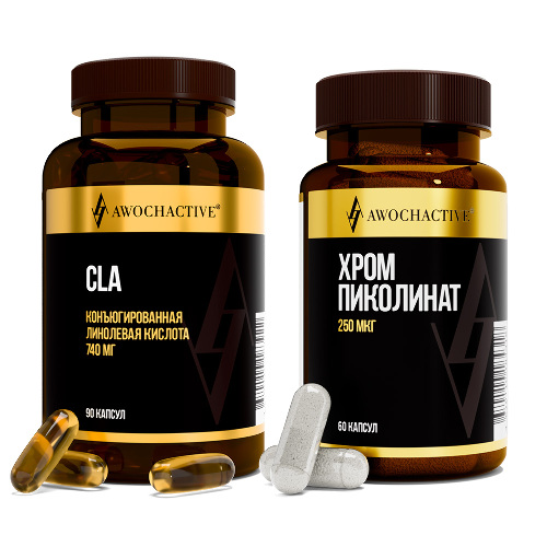 Набор Awochactive пиколинат хрома №60 капс + Awochactive цла №90 капс со скидкой 20% на комплект