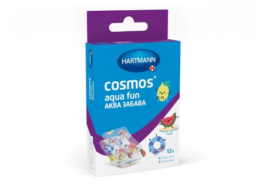 Купить Пластырь cosmos aqua fun (аква забава) нестерильный 12 шт./ набор 2 размера/ цена