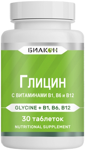Купить БИАКОН ГЛИЦИН+В1 В6 В12 БИТРА N30 ТАБЛ МАССОЙ 600МГ цена