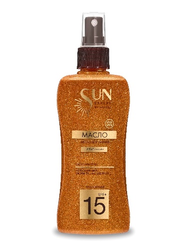 Krassa sun expert масло-активатор загара spf15+ с блестками 180 мл