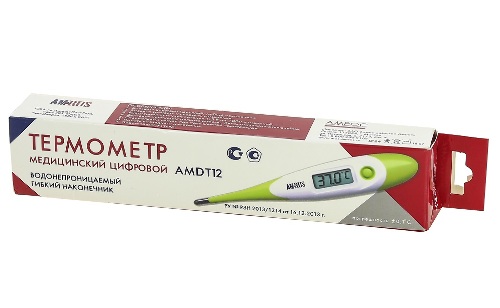Термометр медицинский цифровой amdt-12 с гибким наконечником, большим дисплеем, влагонепроницаемый