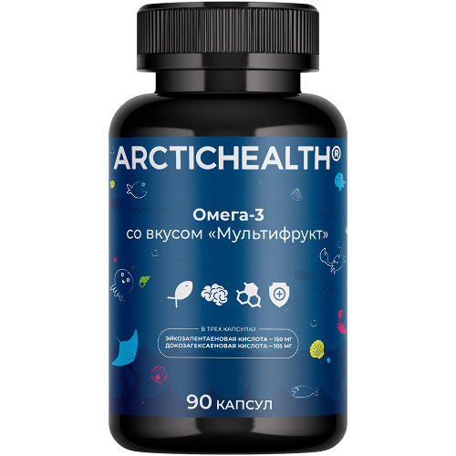 Arctichealth омега-3 со вкусом мультифрукт 90 шт. капсулы массой 700 мг - цена 936.10 руб., купить в интернет аптеке в Санкт-Петербурге Arctichealth омега-3 со вкусом мультифрукт 90 шт. капсулы массой 700 мг, инструкция по применению