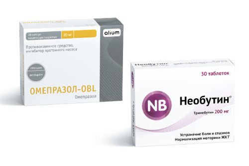 Набор Омепразол-OBL капс. 20 мг №28+Необутин таб. 200 мг №30 со скидкой