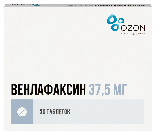 Венлафаксин 37,5 мг 30 шт. таблетки