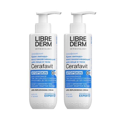 Набор 1+1 Librederm Церафавит крем с церамидами и пребиотиком 200мл