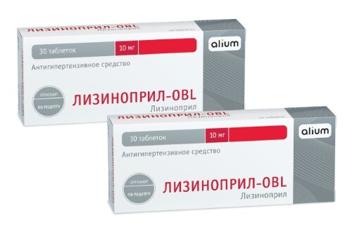 Набор 2 упаковки Лизиноприл-OBL таб. 10 мг №30 со скидкой