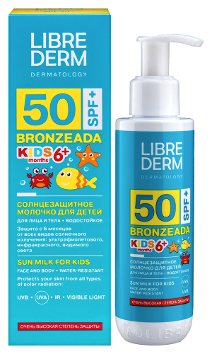 Купить Librederm bronzeada молочко солнцезащитное для детей spf 50+ 150 мл цена