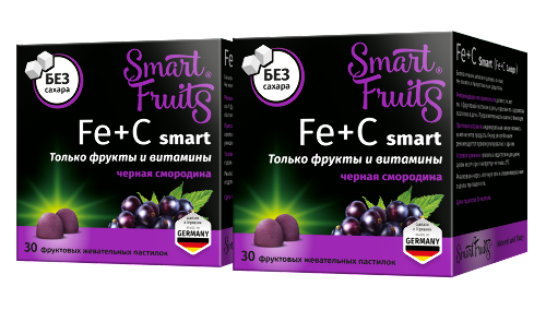 Набор из 2-х упаковок SMART FRUITS FE+C СМАРТ 30шт. пастилки жевательные