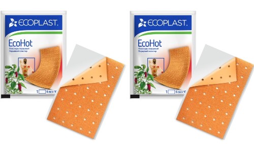 Набор ECOPLAST ПЛАСТЫРЬ ПЕРЦОВЫЙ ECOHOT 6Х10СМ+ECOPLAST ПЛАСТЫРЬ ПЕРЦОВЫЙ ECOHOT 6Х10СМ со скидкой