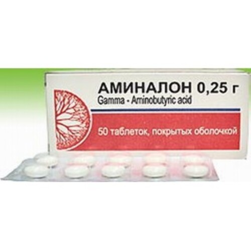 Аминалон 250 мг 50 шт. таблетки, покрытые оболочкой
