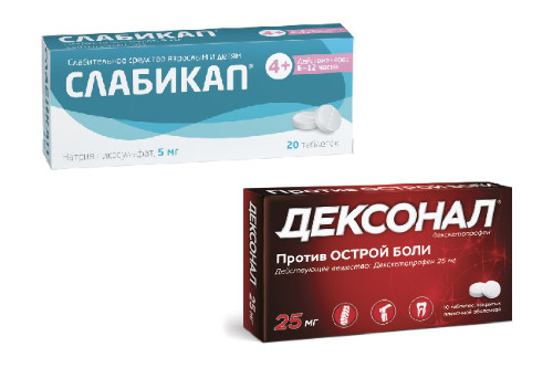 Набор Дексонал таблетки против острой боли + Слабикап таб. 5 мг №20 слабительное средство со скидкой