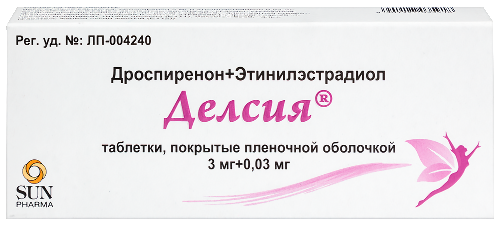 Делсия 3 мг + 0,03 мг 63 шт. таблетки, покрытые пленочной оболочкой