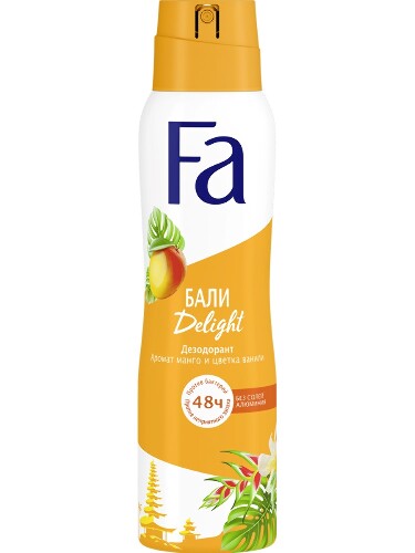 Купить FA ДЕЗОДОРАНТ БАЛИ DELIGHT (АРОМАТ МАНГО И ЦВЕТКА ВАНИЛИ) 150МЛ/АЭРОЗОЛЬ цена