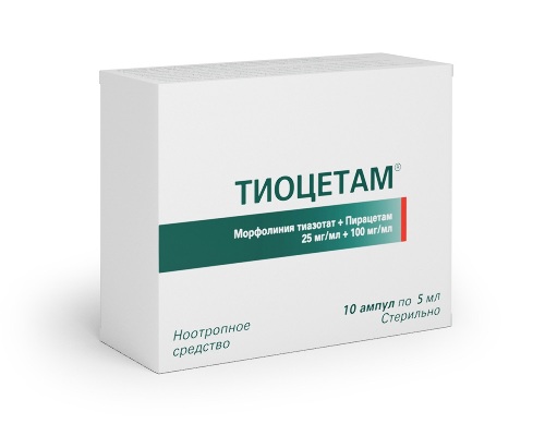 Тиоцетам раствор для внутривенного и внутримышечного введения 5 мл ампулы 10 шт.