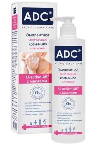 АДЦ "Атопик Контроль" Эмолентное смягчающее крем-мыло для атопичной и сухой кожи, 200мл.