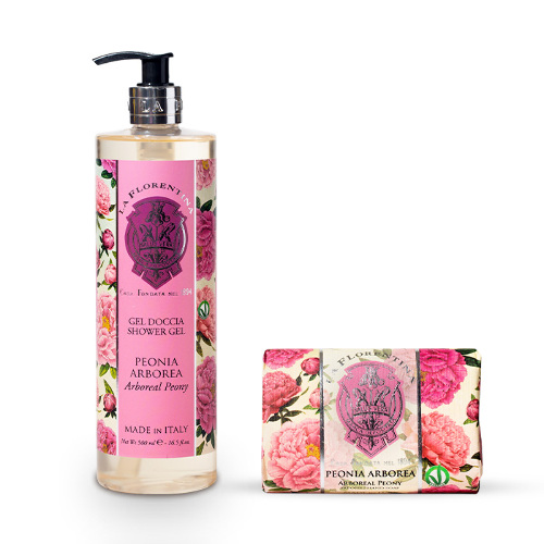 Набор La Florentina изысканный пион: гель д/душа 500 мл + мыло твердое 200  по выгодной цене!