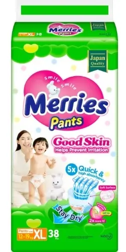 Merries good skin трусики для детей размер xl 12-19 кг 38 шт.