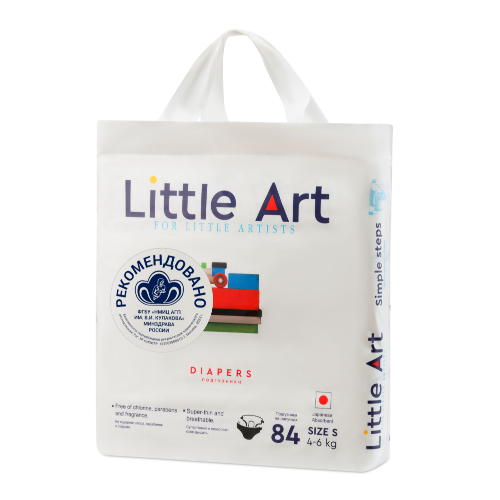 Купить Little art подгузники детские размер s 4-6 кг 84 шт. цена