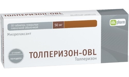 Толперизон-obl 50 мг 30 шт. таблетки, покрытые пленочной оболочкой