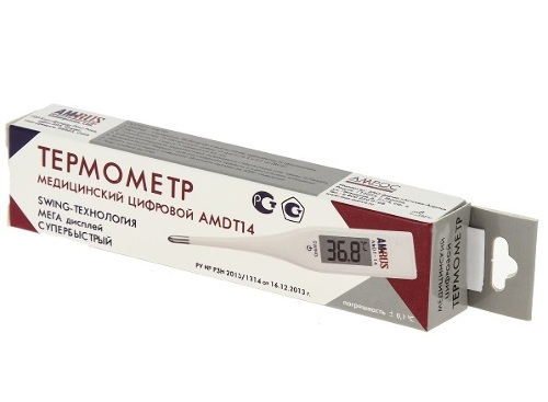 Термометр медицинский цифровой amdt-14 swing, с мега дисплеем