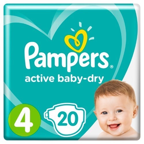 Купить PAMPERS ACTIVE BABY-DRY ПОДГУЗНИКИ РАЗМЕР 4 N20 цена