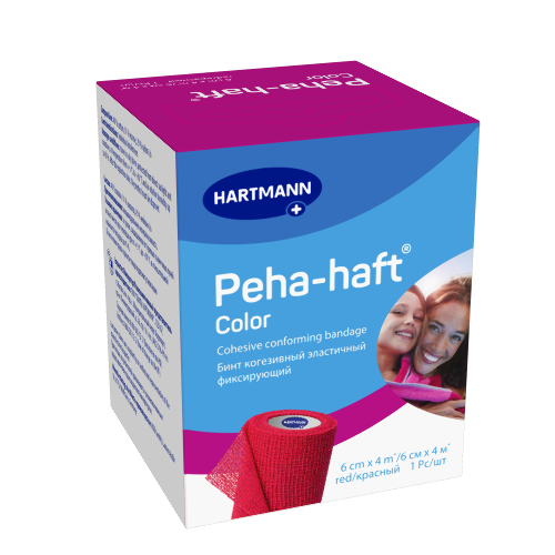 Купить Бинт peha-haft color 6 смх4 м/красный когезивный эластичный фиксирующий цена