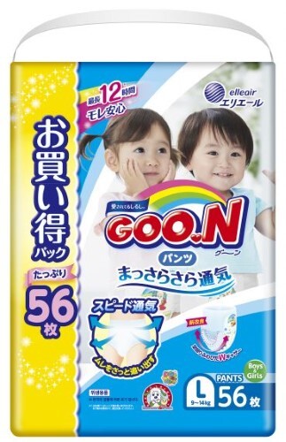 Купить Goon подгузники-трусики для мальчиков и девочек размер l 9-14 кг 56 шт. цена