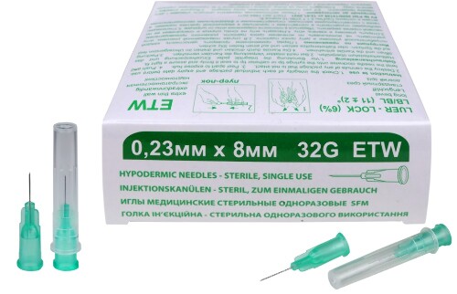 Купить Иглы медицинские стерильные одноразовые sfm 32g 0,23 ммх8 мм etw 50 шт. цена