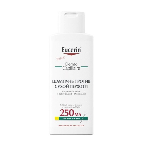 Купить EUCERIN DERMO CAPILLAIRE ШАМПУНЬ ПРОТИВ СУХОЙ ПЕРХОТИ 250МЛ цена