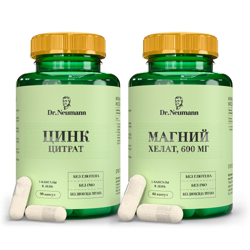 Набор Dr neumann магний хелат №60 капс + Dr neumann цинк №90 капс со скидкой 20%