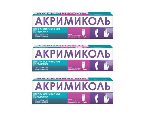 НАБОР АКРИМИКОЛЬ 2% 15,0 КРЕМ Д/НАРУЖ ПРИМ закажи 3 упаковки со скидкой 300 рублей