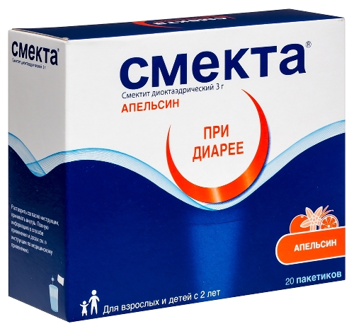 Смекта 3 гр 3,76 20 шт. пакет порошок для приготовления суспензии для приема внутрь вкус апельсиновый
