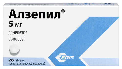 Алзепил 5 мг 28 шт. таблетки, покрытые пленочной оболочкой