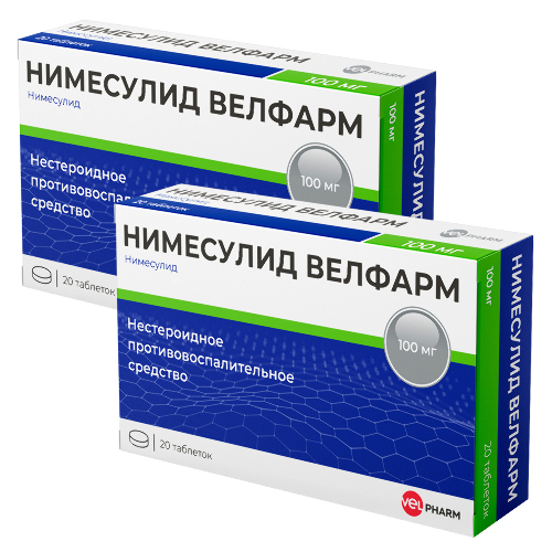 Набор из 2-х уп Нимесулид Велфарм 100мг №20 табл со скидкой
