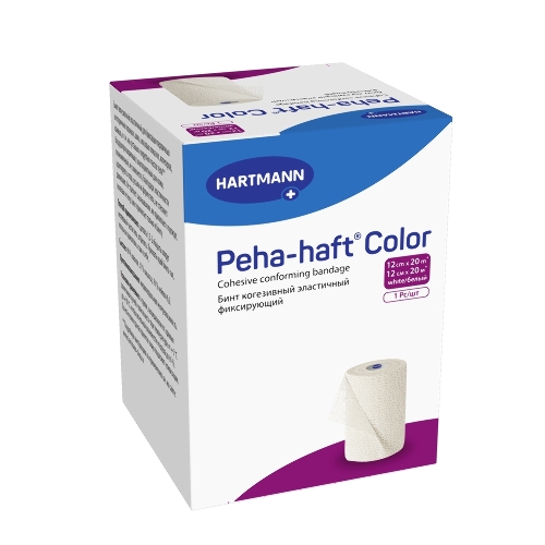 Бинт peha-haft color 12 смх20 м/белый когезивный эластичный фиксирующий
