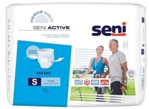 Купить Seni active трусы впитывающие одноразовые для взрослых размер small обхват талии 55-85 10 шт. цена