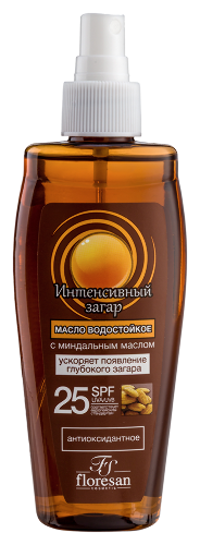 Купить Floresan масло водостойкое интенсивный загар spf 25 150 мл цена