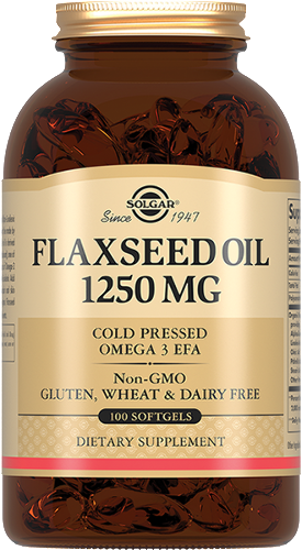 Солгар льняное масло 1250 мг 100 шт. капсулы массой 1823 мг