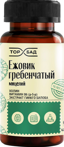 ЕЖОВИК ГРЕБЕНЧАТЫЙ С ХОЛИНОМ ВИТАМИНОМ В6 /Р-5-Р/ И ЭКСТРАКТОМ ГИНКГО БИЛОБА