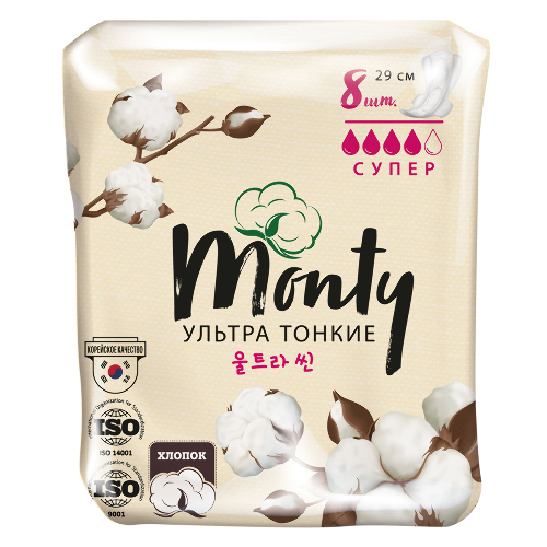 Monty прокладки ultra thin super plus 8 шт.