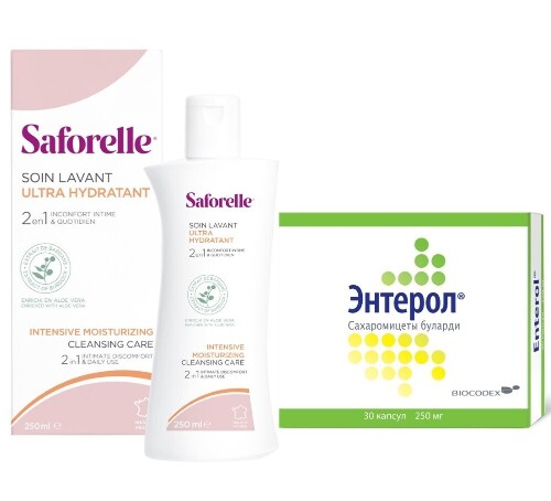 Набор САФОРЕЛЬ ИНТЕНСИВНОЕ УВЛАЖНЕНИЕ 250МЛ + ЭНТЕРОЛ №30 БЛИСТЕР со скидкой
