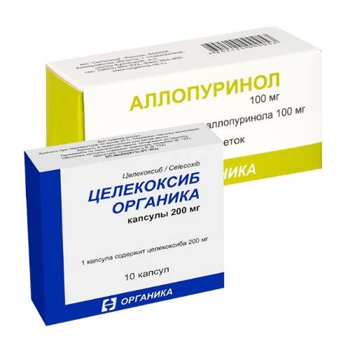 Набор ЦЕЛЕКОКСИБ ОРГАНИКА 0,2 N10 КАПС + АЛЛОПУРИНОЛ 0,1 N50 ТАБЛ /ОРГАНИКА/ со скидкой 13%